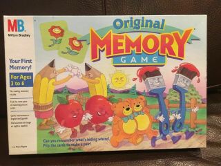 Vtg 1990 Memory Card Matching Game Milton Bradley Preschool Ages 3 - 6