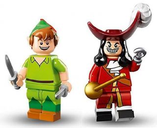 Rare Peter Pan & Captain Hook - Lego Disney Minifigures 71012