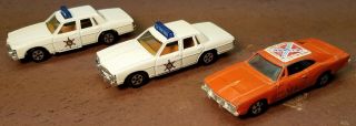 Dukes Of Hazzard By Ertl.  1/64 Scale.  One General Lee.  Two Roscoe 