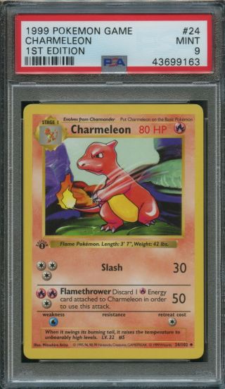 Pokemon 1st Edition Base Charmeleon Psa 9 24/102 1st Edition Base