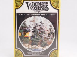 Ho Scale Woodland Scenics Kit Tk20 Columnar Pine 4 - 1/2 " Set Of 4 Trees