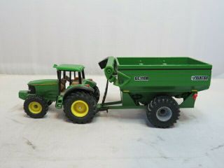 Ertl 1/64 John Deere 7420 Tractor With Green Frontier Gc1108 Grain Cart