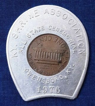 1976 Owensboro,  Kentucky.  Ky.  Shrine Association,  1975 - D Lincoln One Cent Encased