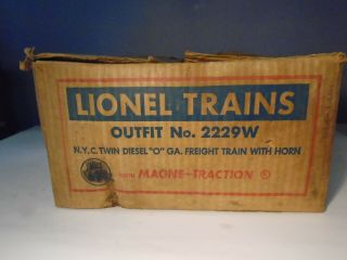 Lionel Postwar Outfit 2229w Water Level Limited Freight Set Box Only