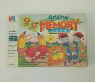 1990 Memory Game Complete Bears Apples 4664 Ages 3 4 5 6 Milton Bradley