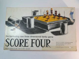 Vintage Score Four Board Game 1968 Made In Usa By Lakeside - Complete