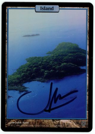 1x Foil Unhinged Island (signed) Mtg Unhinged - Kid Icarus -