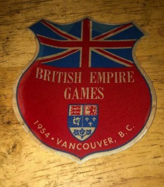 Vintage 1954 British Empire Games Vancouver Patch Jacket 4” Emblem Canada Apoers
