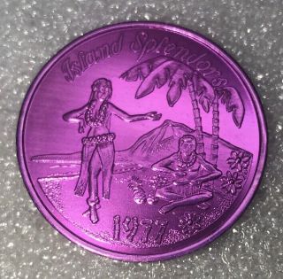 1977 Aloha Hawaii Hula Girl Mardis Gras Token Coin Medal