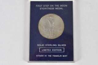 Solid Sterling Silver (limited Edition) Medal First Step On The Moon