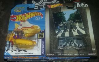 Hot Wheels Beatles Yellow Submarine & Volkswagen T1 Panel Bus Abbey Road