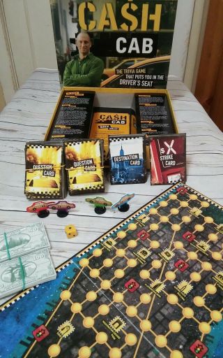 Cash Cab Board Game Trivia Imagination Ages 8,  2 - 4 Players Taxi In Nyc Tv Show