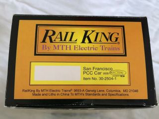 RAIL KING SAN FRANCISCO PCC CAR WITH PROTO SOUND ITEM 30 - 2504 - 1 2