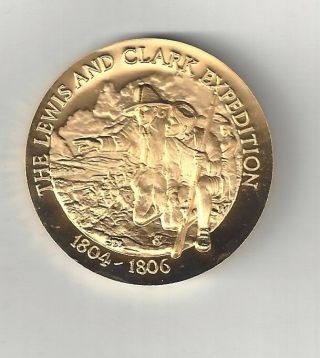 Lewis & Clark Expedition St.  Louis Missouri 24k Gold Bronze Longines Medal Coin