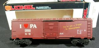 Lionel 6 - 19906 I Love Pennsylvania Box Car O/o27 Scale