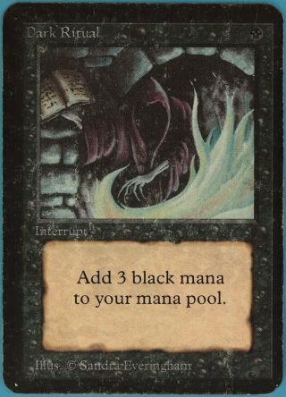 Dark Ritual Alpha Heavily Pld Black Common Magic Mtg Card (id 68596) Abugames