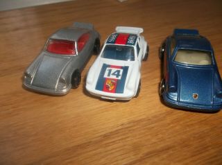 Two Loose Hot Wheels And One Matchbox Porsche 1/64 Models