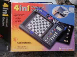 Radio Shack Electronic Chess,  Checkers,  Line Of 4,  Top Mind Game Set,  See Desc.