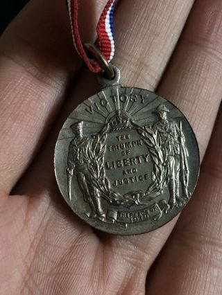 1919 Peace And Victory Triumph Of Liberty Medallion Antique Coin Medal