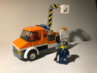 Lego Moc Work Truck City Crane Minifig Tow Tools Lift Orange Mechanic Helmet