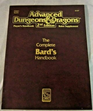 Advanced Dungeons And Dragons 2nd Edition The Complete Bard 