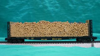 S - Helper Showcase Line Chessie System Flatcar Bulkhead W/wood Load Wm402