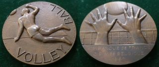 France 1957 Volley Ball Competition Sport Bronze Medal By L.  Gibert