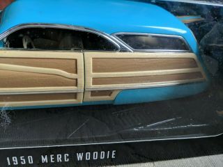 Hot Wheels 1950 Custom Merc Woodie Wagon 1:18 Scale Diecast Mercury Aqua Car 3