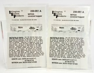 2 Islington Station Ho 230 - 051a Witco Covered Hopper Decal - Isp