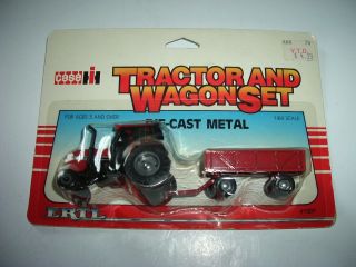Ertl 1986 Tractor And Wagon Set Case Hi Diecast 1/64 1307 In Packaging