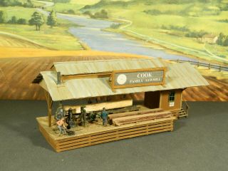 Ho 1:87 Built Model Building Old Wood Craftsman Cook Family Sawmill W/details