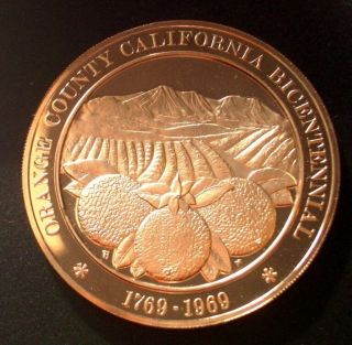 Orange County California Bicentennial Proof Medal/coin 1969