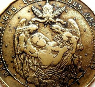 Death Of His Holiness Pope Pius Ix - Rare 1878 Antique Bronze Art Medal Pendant