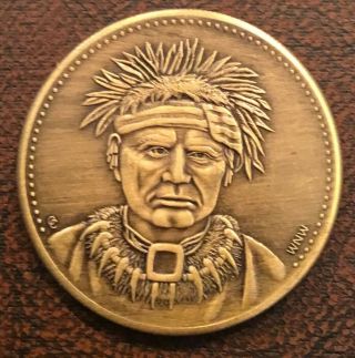 Native American Indian Chief Moses Keokuk Sauk Tribe Coin Medal A