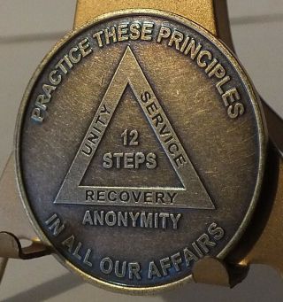 Alcoholic Recovery Principles Medallion Coin Medal Token Aa Anonymous - 12 Steps