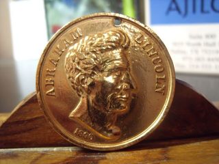 1860 Abraham Lincoln Progress Medal Gold Plate - Gold Guilt By Becker