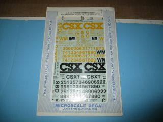 O Scale Microscale Decals 48 - 30 Csxfreight Cars Box,  Coal Hoppers Covered Hopper
