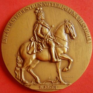 Art Equestrian Statue Of King José I By Sculptor Machado Castro Big Bronze Medal