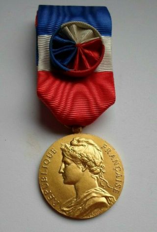 French Marianne First Class Silver Award Medal