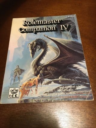 Rolemaster Companion Iv 4 Ice Rpg Book Shadow World 1800 First Edition 1990