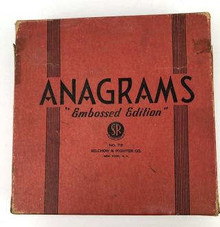 Vintage “anagrams” Game - Embossed Edition,  No.  79,  Selchow & Righter,  87 Tiles