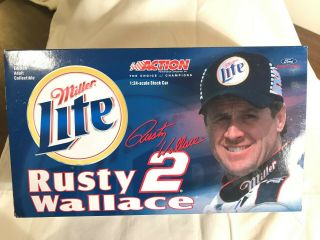 Action Rusty Wallace Miller Lite 2 1:24 Diecast Car Bank