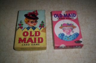 2 Vintage Old Maid Card Games