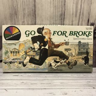 Vintage 1985 Go For Broke Board Game Complete Selchow & Righter (g7