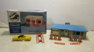 K - Line Full O Scale Service Station Box W Accessories Plasticville Building Mm96