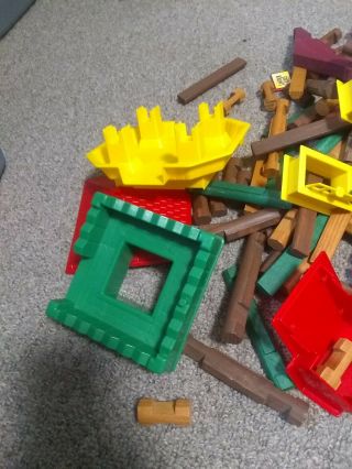 Bulk LINCOLN LOGS VTg Wooden Toy parts from multiple kits 2
