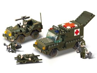 Sluban Sluban Ambulance And Jeep (army/military Bulding Blocks)