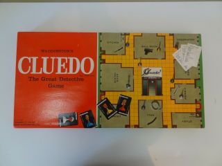 Vintage Cluedo The Great Detective Board Game - Waddingtons 1965 Complete