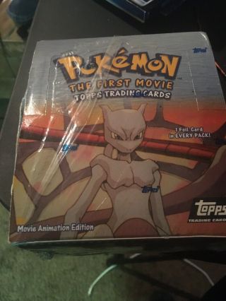 Pokemon The First Movie Topps Booster Box Seal Open On Side Adding 16