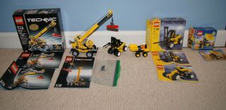 Lego Technic 8270 & 8441 Rough Terrain Crane & Fork Lift,  6470 Mini Truck.  100